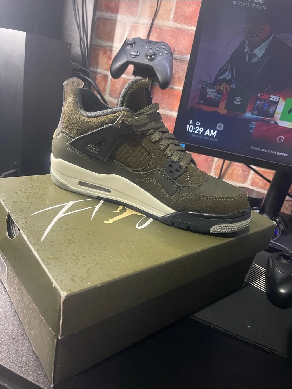 Jordan Air Jordan 4 Retro SE Craft GS - Olive Green & Pale Vanilla